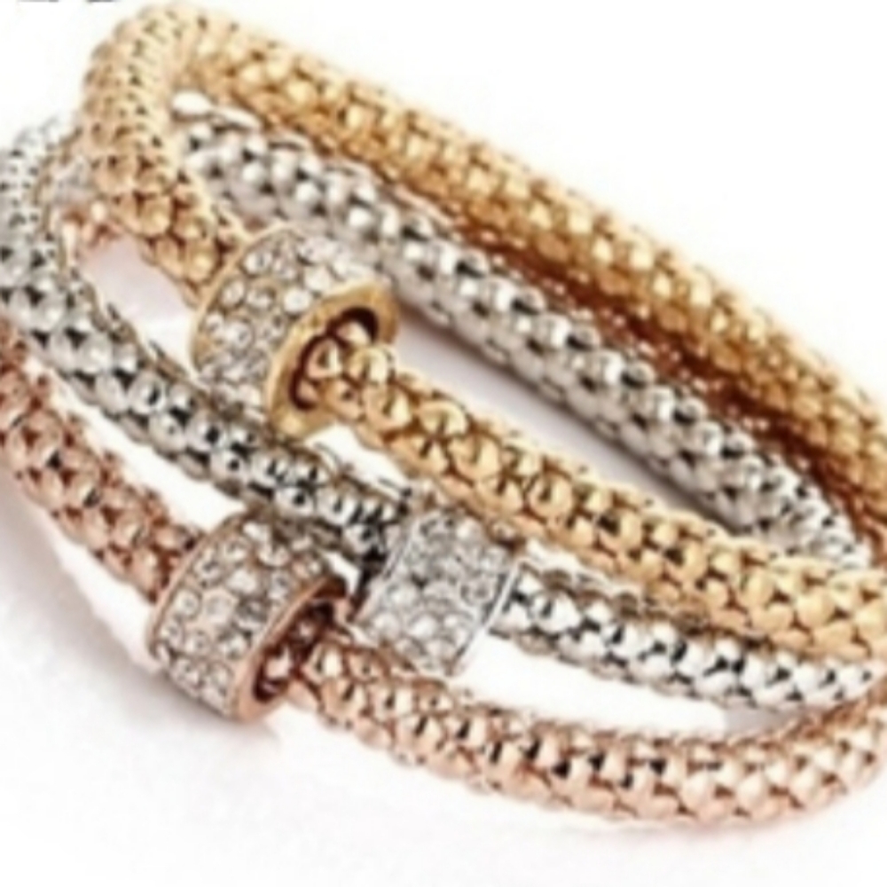 Three Crystal Embellished bracelets